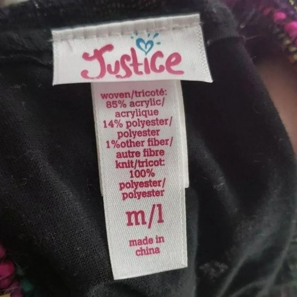 Justice Girl's Rainbow Fringe black M/L Vest‎